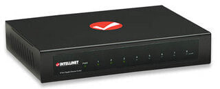 Intellinet 8-Port Gigabit Ethernet Switch - Metal (Euro 2-pin plug) - Gigabit Ethernet (10/100/1000) - Full duplex