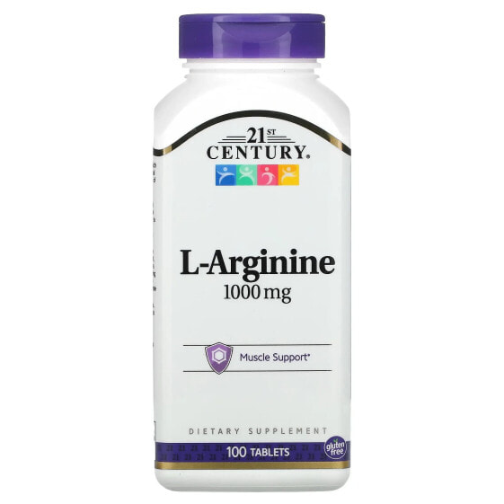 Аминокислоты 21st Century L-Аргинин, 1,000 мг, 100 таблеток
