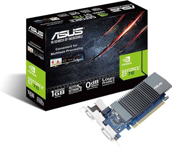 ASUS NVIDIA GeForce GT 710 Silent graphics card (2GB DDR5 memory, 0dB cooling, DVI, VGA, HDMI)