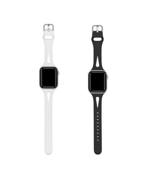 Ремешок для часов POSH TECH alex, 2 шт., белый и черный, силиконovyй для Apple Watch, 38 мм-40 мм