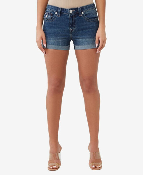 Women's Jennie Flap Rolled Denim Shorts