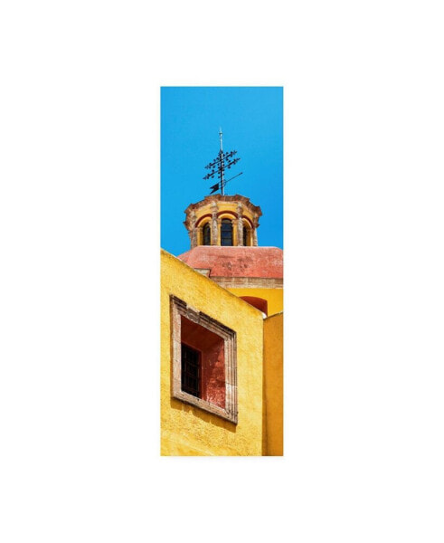 Philippe Hugonnard Viva Mexico 2 Yellow Church Facade Canvas Art - 19.5" x 26"