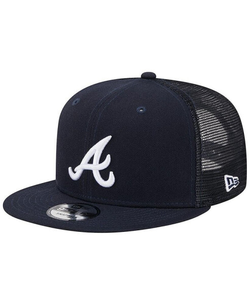 Men's Navy Atlanta Braves Team Color Trucker 9FIFTY Snapback Hat