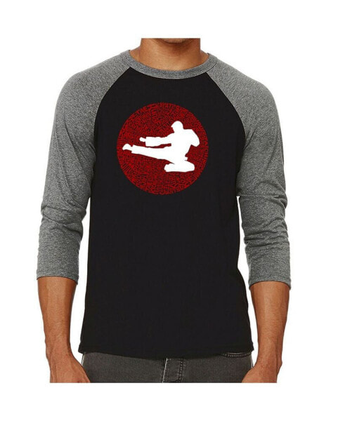 Men's Raglan Word Art T-shirt - Types of Martial Arts