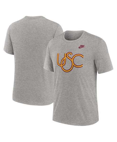 Men's Heather Gray USC Trojans Blitz Evergreen Legacy Primary Tri-Blend T-Shirt