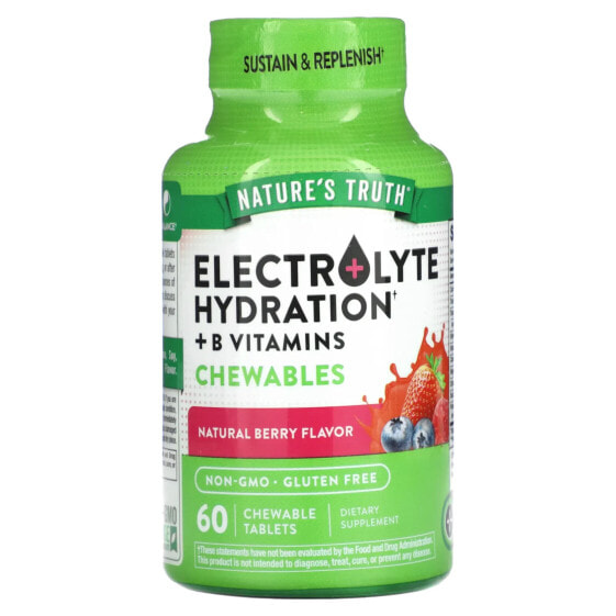 Electrolyte Hydration + B Vitamins Chewables, Natural Berry, 60 Chewable Tablets