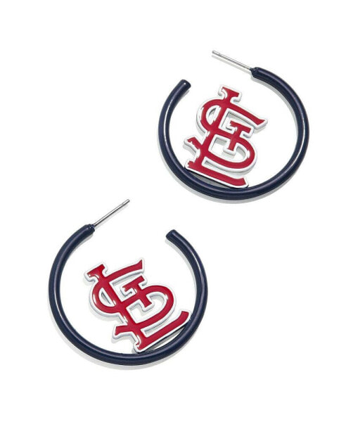 Women's St. Louis Cardinals Enamel Hoop Earrings