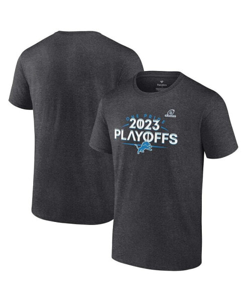 Men's Heather Charcoal Detroit Lions 2023 NFL Playoffs T-shirt