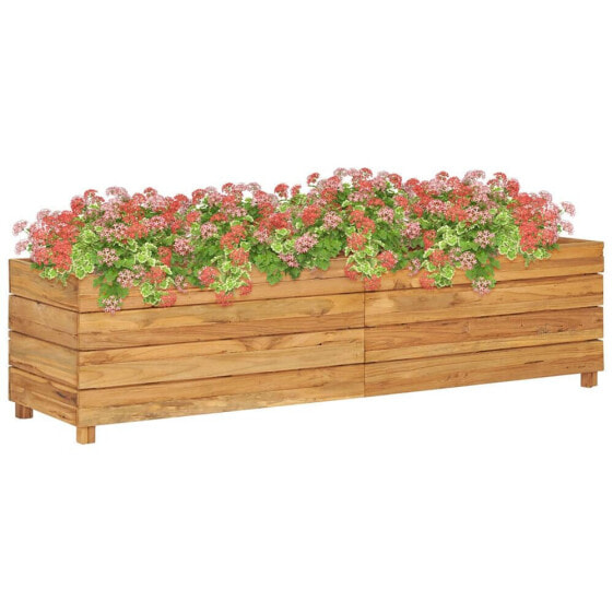 Raised Bed 59.1"x15.7"x15" Recycled Teak Wood and Steel