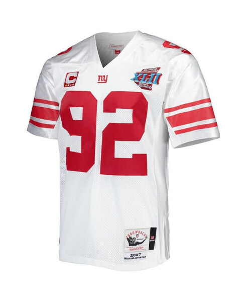 Men's Michael Strahan White New York Giants 2007 Authentic Throwback Retired Player Jersey