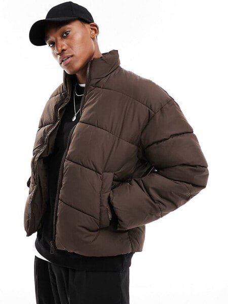 Jack & Jones padded jacket in brown