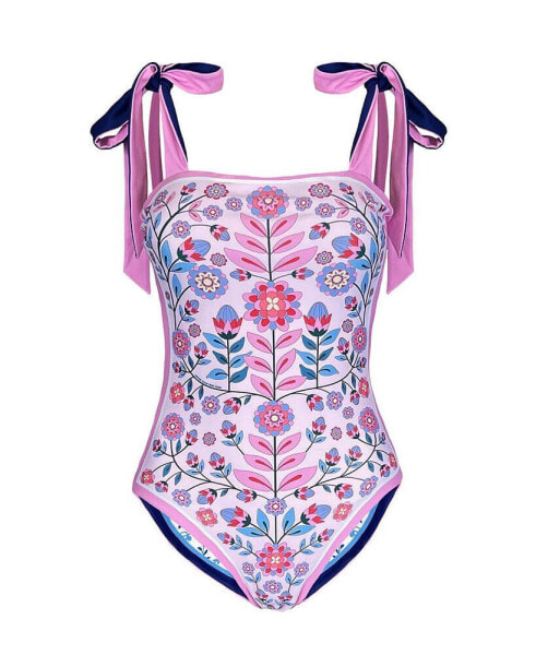 Pink Garden Reversible One Piece Swimsuit