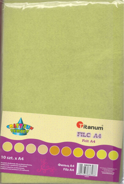 Фетр Titanum Filc A4 Желтый. 10 шт. 345270