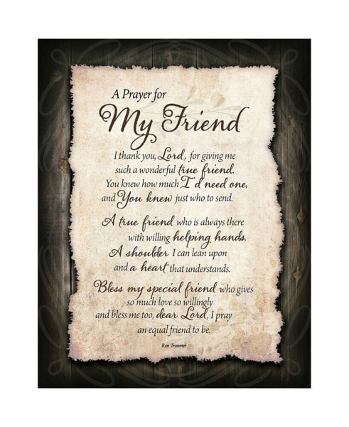 Prayer for My Friend Timberland Wood Plaque, 11.75" x 15"