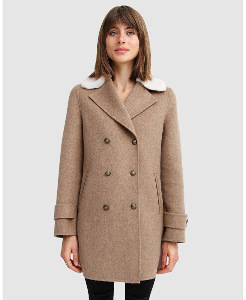 Women's Women Liberty Sherpa Collar Wool Blend Coat