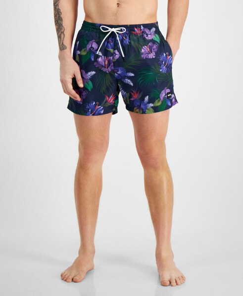 Men's Piranha Graphic 5.3" Swim Trunks, Created for Macy's