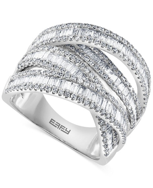 EFFY® Diamond Baguette Crossover Statement Ring (1-5/8 ct. t.w.) in 14k White Gold