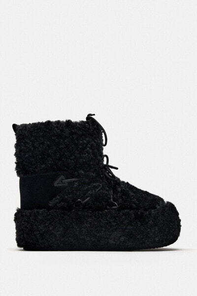 Faux shearling ankle boots