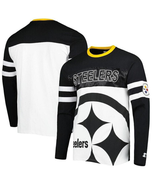 Men's Black, White Pittsburgh Steelers Halftime Long Sleeve T-shirt