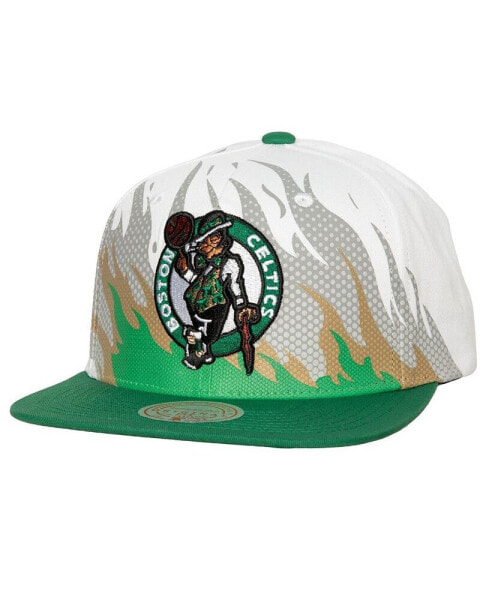 Men's White Boston Celtics Hot Fire Snapback Hat
