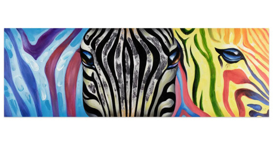 Acrylbild handgemalt Psychedelic Zebra