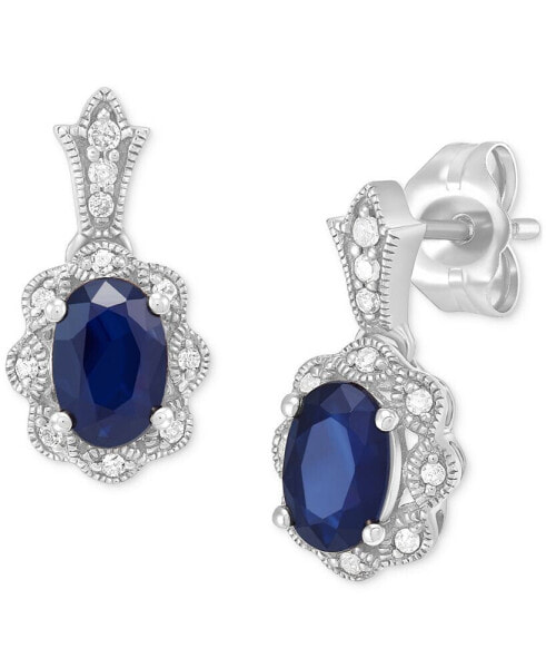 Серьги Macy's Sapphire & Diamond