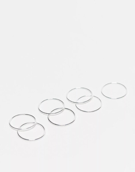 Weekday delicate ring 7-pack in silver