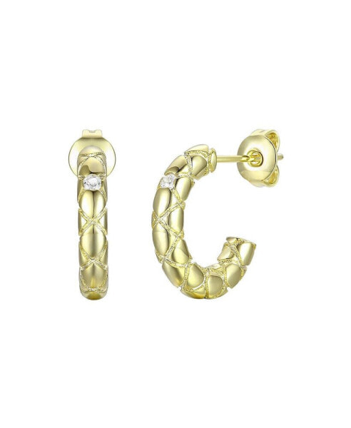 14K Gold Plated Open Hoop Earrings