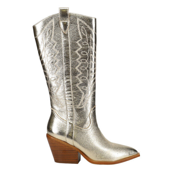 Corkys Howdy Tall Metallic Zippered Womens Gold Casual Boots 81-0018-988