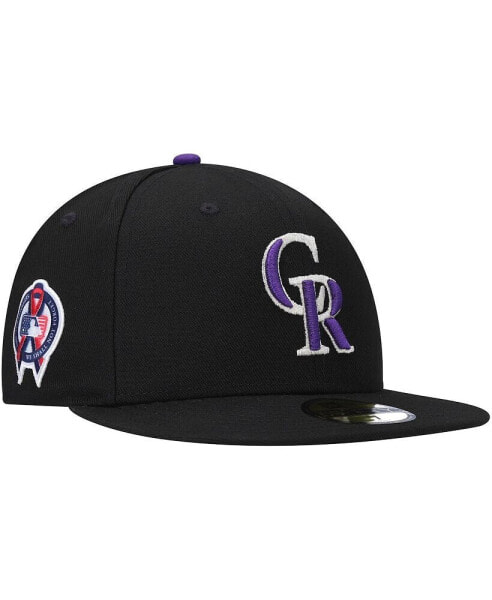 Men's Black Colorado Rockies 9/11 Memorial Side Patch 59Fifty Fitted Hat