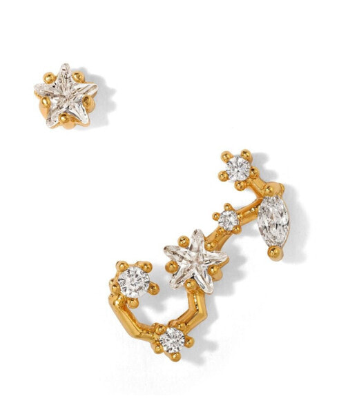 Faux Cubic Zirconia Constellation Stud Earrings