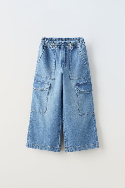 Wide-leg cargo jeans