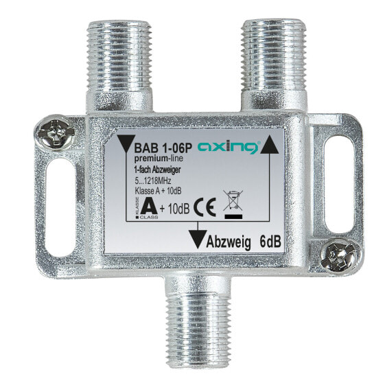 axing BAB 1-06P - Cable splitter - 5 - 1218 MHz - Gray - A - 6 dB - F