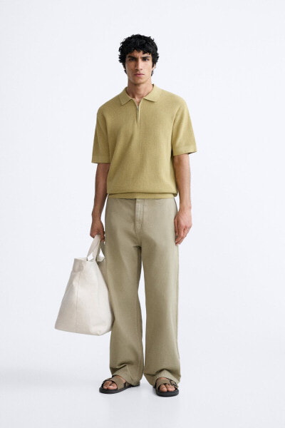 Knit polo shirt