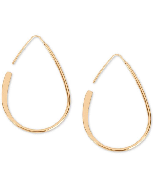 Gold-Tone Threader Hoop Earrings