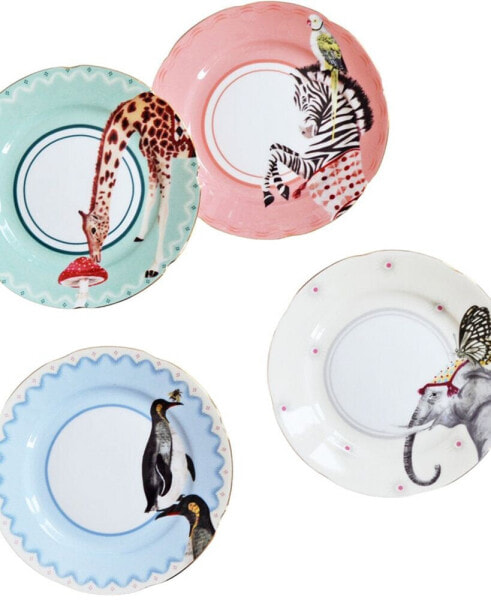 Carnival Animal Tea Plates, Set of 4