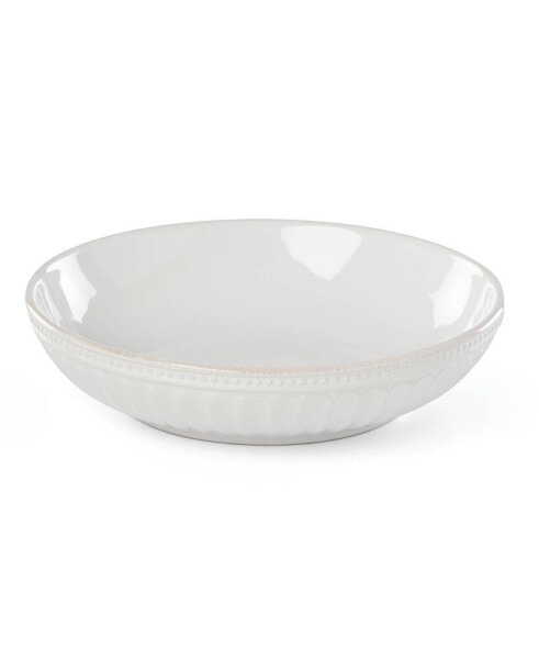 French Perle Groove White Pasta Bowl 18 oz.