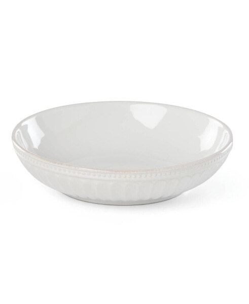 French Perle Groove White Pasta Bowl