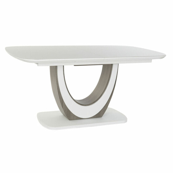Обеденный стол DKD Home Decor Белый Коричневый Деревянный Стеклянный Деревянный MDF 160 x 90 x 76 cm