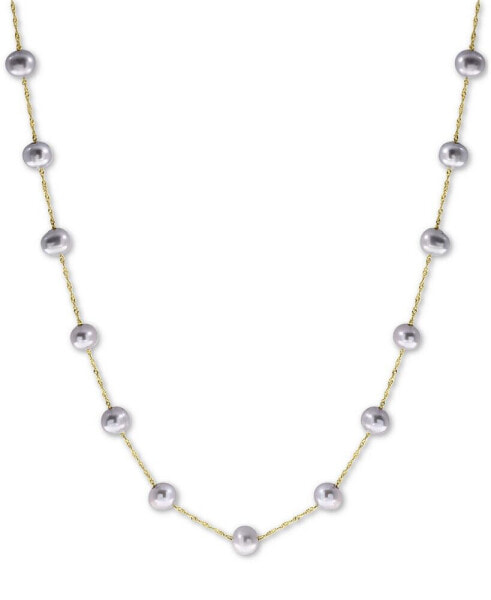 EFFY® Gray Cultured Freshwater Pearl (5-1/2mm) 18" Collar Necklace in 14k White Gold