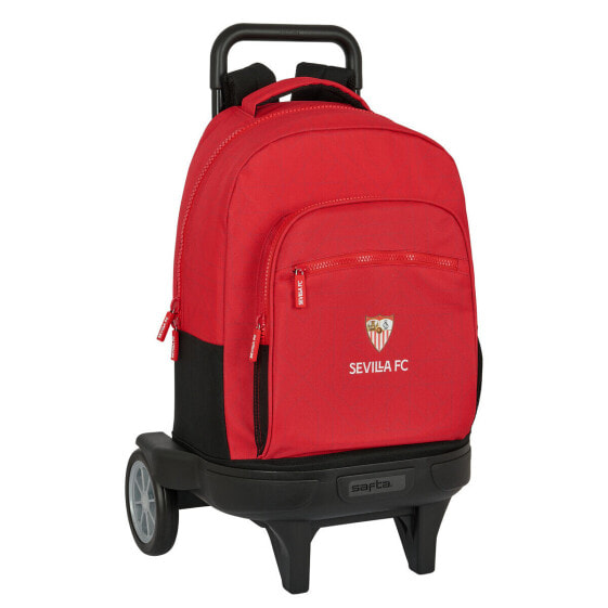 Школьный рюкзак с колесиками Sevilla Fútbol Club Чёрный Красный 33 X 45 X 22 cm