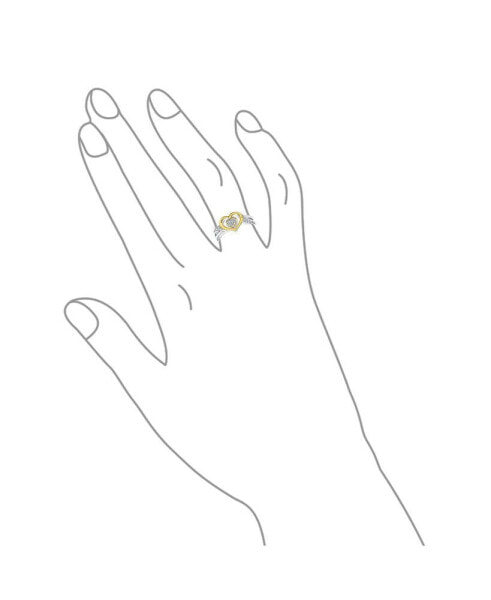 Кольцо Bling Jewelry Twisting Heart CZ 925 Silber