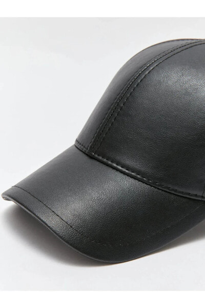LCW ACCESSORIES Deri Görünümlü Erkek Kep Şapka