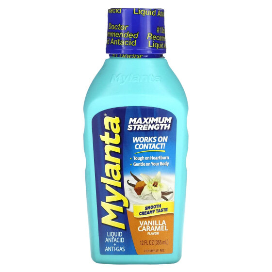 Maximum Strength Liquid Antacid + Anti-Gas, Vanilla Caramel, 12 fl oz (355 ml)