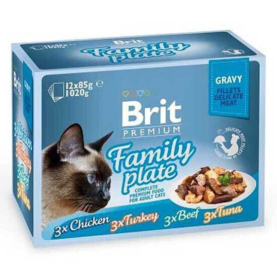 BRIT Premium Cat Pouchgravy Fillet Family Plate 12x85g Wet Cat Food