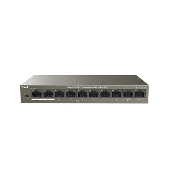 Tenda TEF1110P-8-63W - Быстрый Ethernet (10/100) - Полный дуплекс - Питание через Ethernet (PoE)