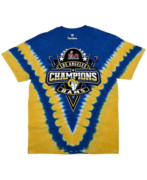 Men's Blue Los Angeles Rams Super Bowl LVI Champions V-Dye T-Shirt