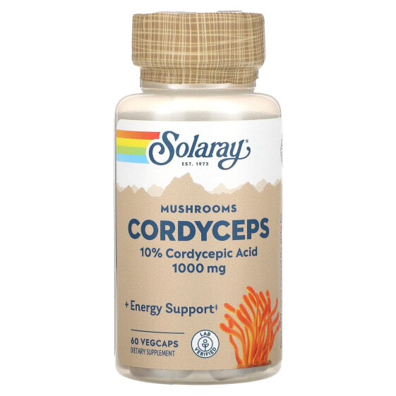 Биодобавка SOLARAY Кордицепс, 1,000 мг, 60 капсул (500 мг на капсулу)