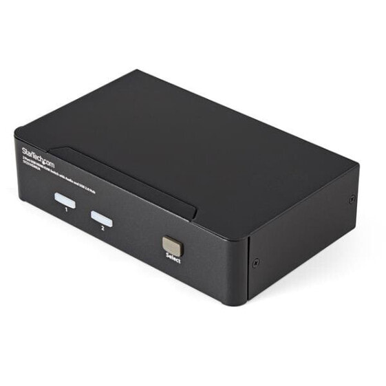 KVM переключатель StarTech.com 2 Port USB HDMI с аудио и USB 2.0 хабом - 1920 x 1200 пикселей - Full HD - 18 Вт - Черный