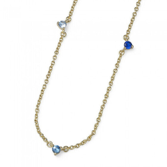 Charming gilded necklace with zircons 12221G